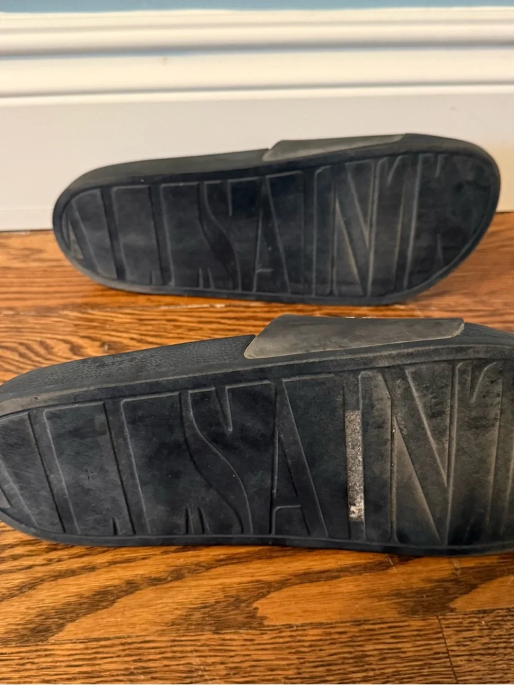 ⭐️ AllSaints Black Logo Slide Sandals - White Text
